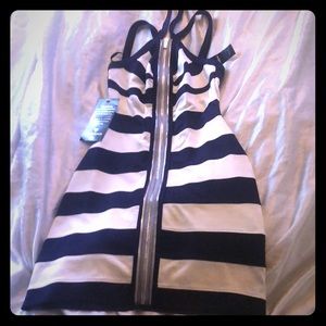 Bebe Navy Blue& white Dress 🖤
